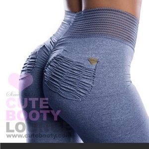 COPY - Cute booty lounge, blue, jean, active leggings XS